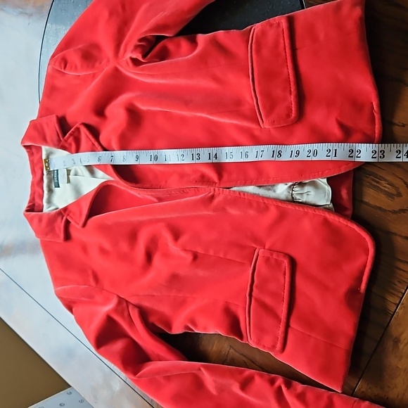J. Crew Red Velvet Cropped Blazer Size 8 - Picture 16 of 16